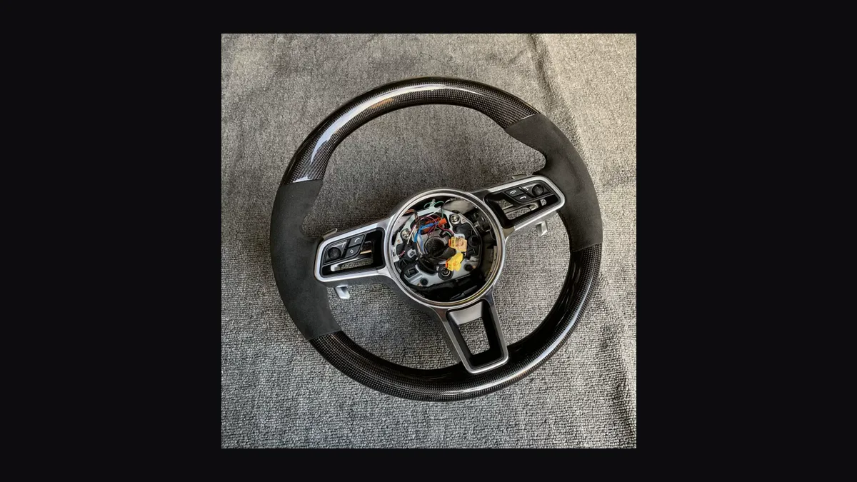 Porsche Macan Gloss Carbon Fiber Wheel — Custom Steering Wheel
