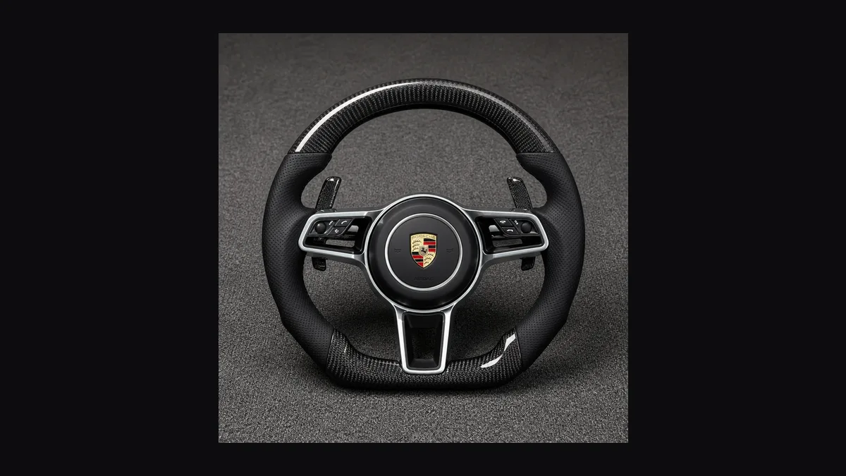 Custom Porsche Taycan Y1A Y1B Series Real Carbon Fiber Steering Wheel 2002 2026